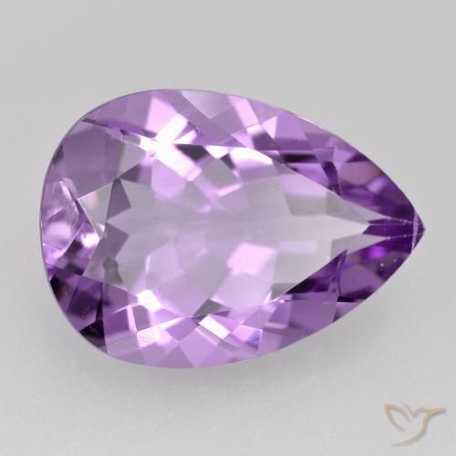Amatista violeta púrpura intenso natural de 4,31 ct, en forma de pera, VVS
