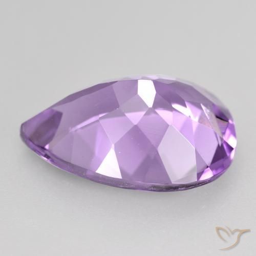 Amatista violeta púrpura intenso natural de 4,31 ct, en forma de pera, VVS