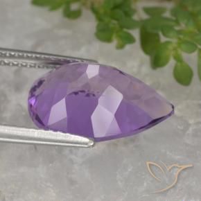 Amatista Violeta púrpura intenso natural de 4.67 ct, En forma de pera, VVS