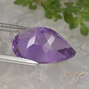 Amatista Violeta púrpura natural de 4.69 ct, En forma de pera, VVS