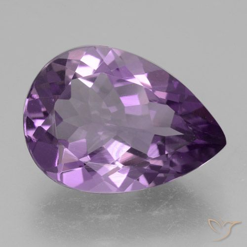 4.09ct Natural Violeta medio Amatista, En forma de pera, VVS
