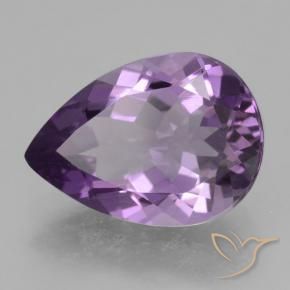 Amatista Violeta medio natural de 4.09 ct, En forma de pera, VVS