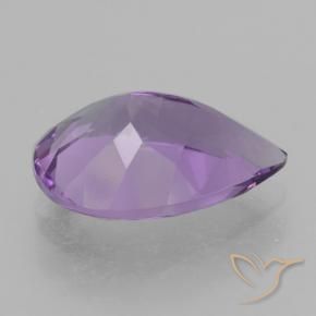 Amatista Violeta medio natural de 4.09 ct, En forma de pera, VVS