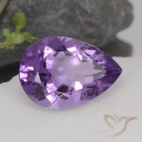 Amatista Violeta medio natural de 4.51 ct, En forma de pera, VVS