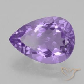 Amatista Violeta medio natural de 4.42 ct, En forma de pera, VVS