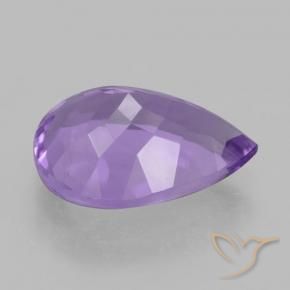 Amatista Violeta medio natural de 4.42 ct, En forma de pera, VVS