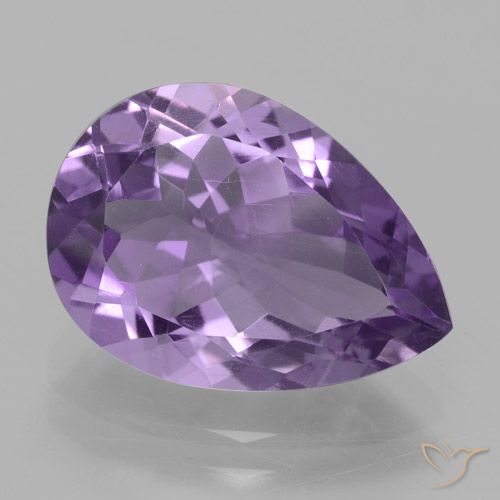 4.41ct Natural Violeta claro Amatista, En forma de pera, VVS