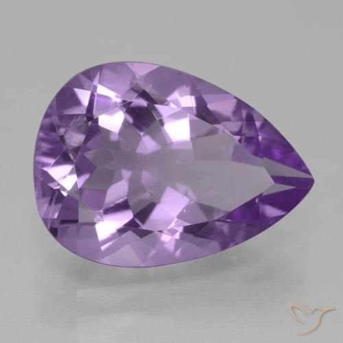 Amatista Violeta oscuro natural de 4.05 ct, En forma de pera, VVS