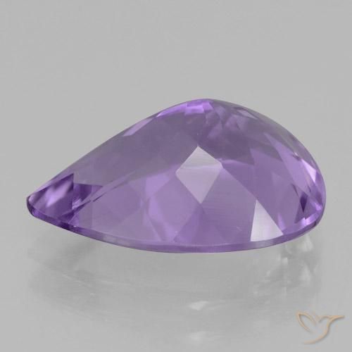 Amatista Violeta oscuro natural de 4.05 ct, En forma de pera, VVS