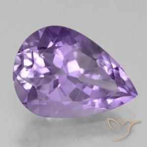Amatista Violeta medio natural de 4.91 ct, En forma de pera, VVS