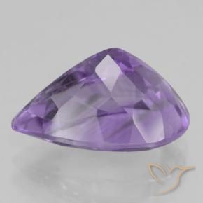 Amatista Violeta medio natural de 4.91 ct, En forma de pera, VVS