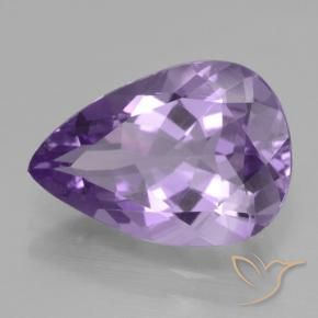 Amatista Violeta oscuro natural de 3.88 ct, En forma de pera, VVS