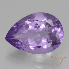 Amatista Violeta medio natural de 4.64 ct, En forma de pera, VVS