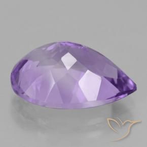 Amatista Violeta medio natural de 4.64 ct, En forma de pera, VVS