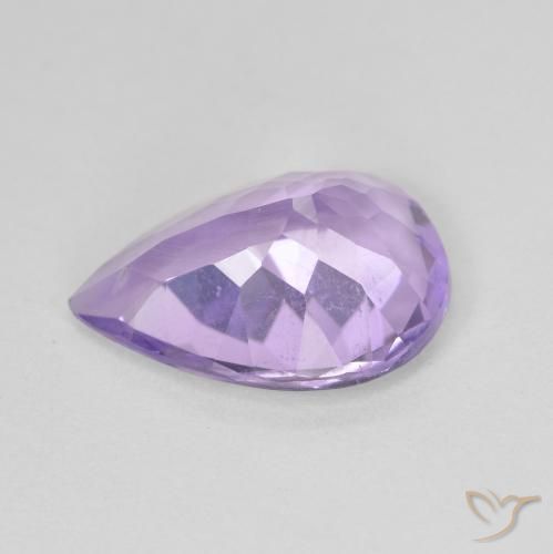 Amatista Violeta medio natural de 4.03 ct, En forma de pera, VVS