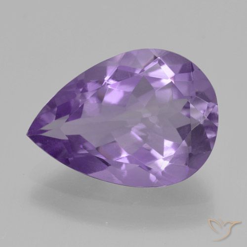 4.02ct Natural Violeta medio Amatista, En forma de pera, VVS