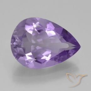 Amatista Violeta medio natural de 4.02 ct, En forma de pera, VVS