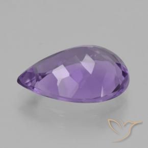Amatista Violeta medio natural de 4.02 ct, En forma de pera, VVS