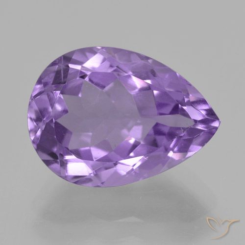 5.08ct Natural Violeta claro medio Amatista, En forma de pera, VVS