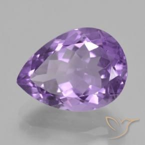 Amatista Violeta claro medio natural de 5.08 ct, En forma de pera, VVS