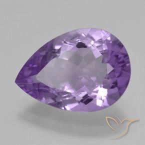 Amatista Violeta medio natural de 4.43 ct, En forma de pera, VVS
