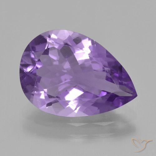 3.57ct Natural Violeta medio Amatista, En forma de pera, VS