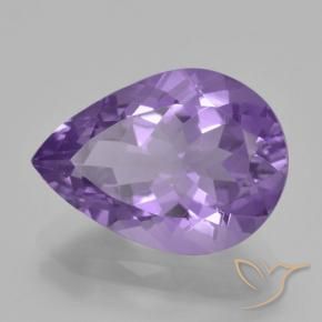 Amatista Violeta medio natural de 4.79 ct, En forma de pera, VVS