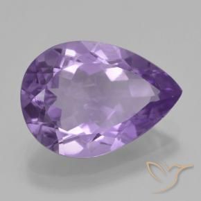 Amatista Violeta medio natural de 4.53 ct, En forma de pera, VVS