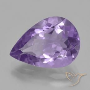 Amatista Violeta medio natural de 4.45 ct, En forma de pera, VVS
