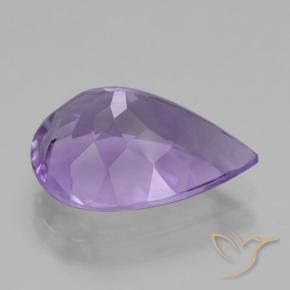 Amatista Violeta medio natural de 4.45 ct, En forma de pera, VVS