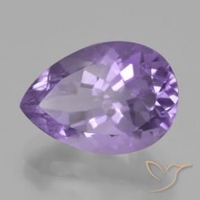 Amatista Violeta medio natural de 5.30 ct, En forma de pera, VS