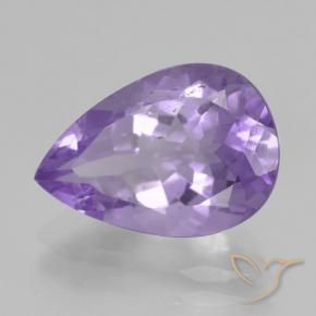 Amatista Violeta claro medio natural de 4.26 ct, En forma de pera, VVS