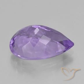 Amatista Violeta claro medio natural de 4.26 ct, En forma de pera, VVS