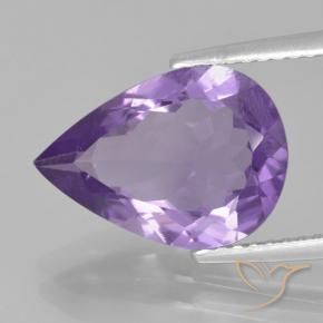 Amatista Violeta claro natural de 3.53 ct, En forma de pera, VVS
