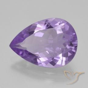 Amatista Violeta medio natural de 4.05 ct, En forma de pera, VVS