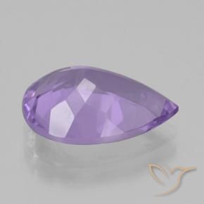Amatista Violeta medio natural de 4.05 ct, En forma de pera, VVS