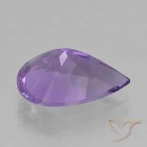 Amatista Violeta medio natural de 3.88 ct, En forma de pera, VVS