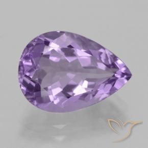 Amatista Violeta medio natural de 4.81 ct, En forma de pera, VVS