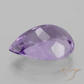 Amatista Violeta medio natural de 4.81 ct, En forma de pera, VVS