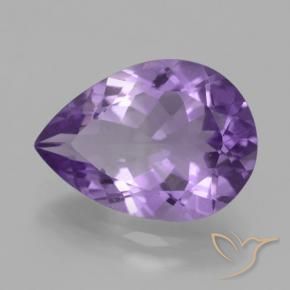 Amatista Violeta oscuro natural de 4.34 ct, En forma de pera, VVS
