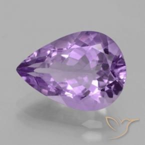 Amatista Violeta medio natural de 4.20 ct, En forma de pera, VVS