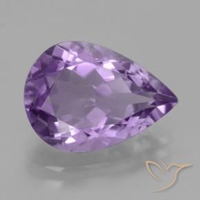 Amatista Violeta medio natural de 4.24 ct, En forma de pera, VVS