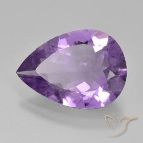 Amatista Violeta medio natural de 3.46 ct, En forma de pera, VVS-VS