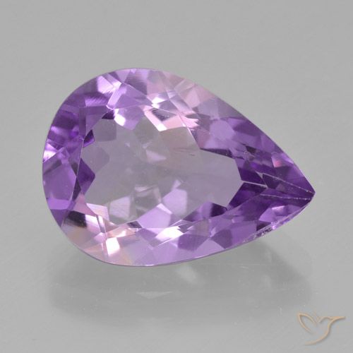 4.36ct Natural Violeta medio Amatista, En forma de pera, VVS-VS
