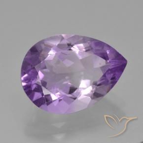 Amatista Violeta medio natural de 4.12 ct, En forma de pera, VS