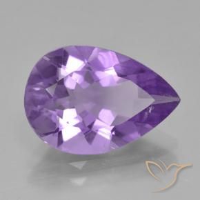 Amatista Violeta oscuro natural de 3.91 ct, En forma de pera, VVS-VS