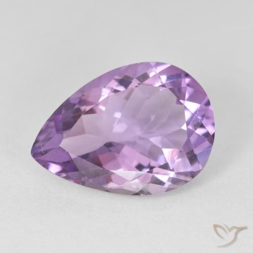 Amatista Violeta rosado medio natural de 4.24 ct, En forma de pera, VVS