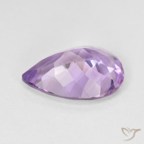 Amatista Violeta rosado medio natural de 4.24 ct, En forma de pera, VVS