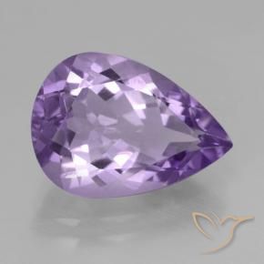 Amatista Violeta medio natural de 4.37 ct, En forma de pera, VVS