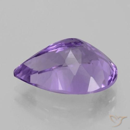 Amatista Violeta medio natural de 4.70 ct, En forma de pera, VVS